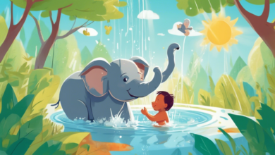 Elefánt Elemér fürdetése